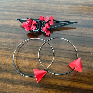 BROOCH AND EARRINGS inspired jewelry Miriam Haskell vintage jewelry - brooch and earrings hoops reproduction 40s 30s