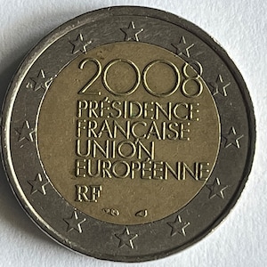 2 Euro Coin FRANCE 2008 Presidency of the European Union- / Collectible European Coin / FRANCE Coin