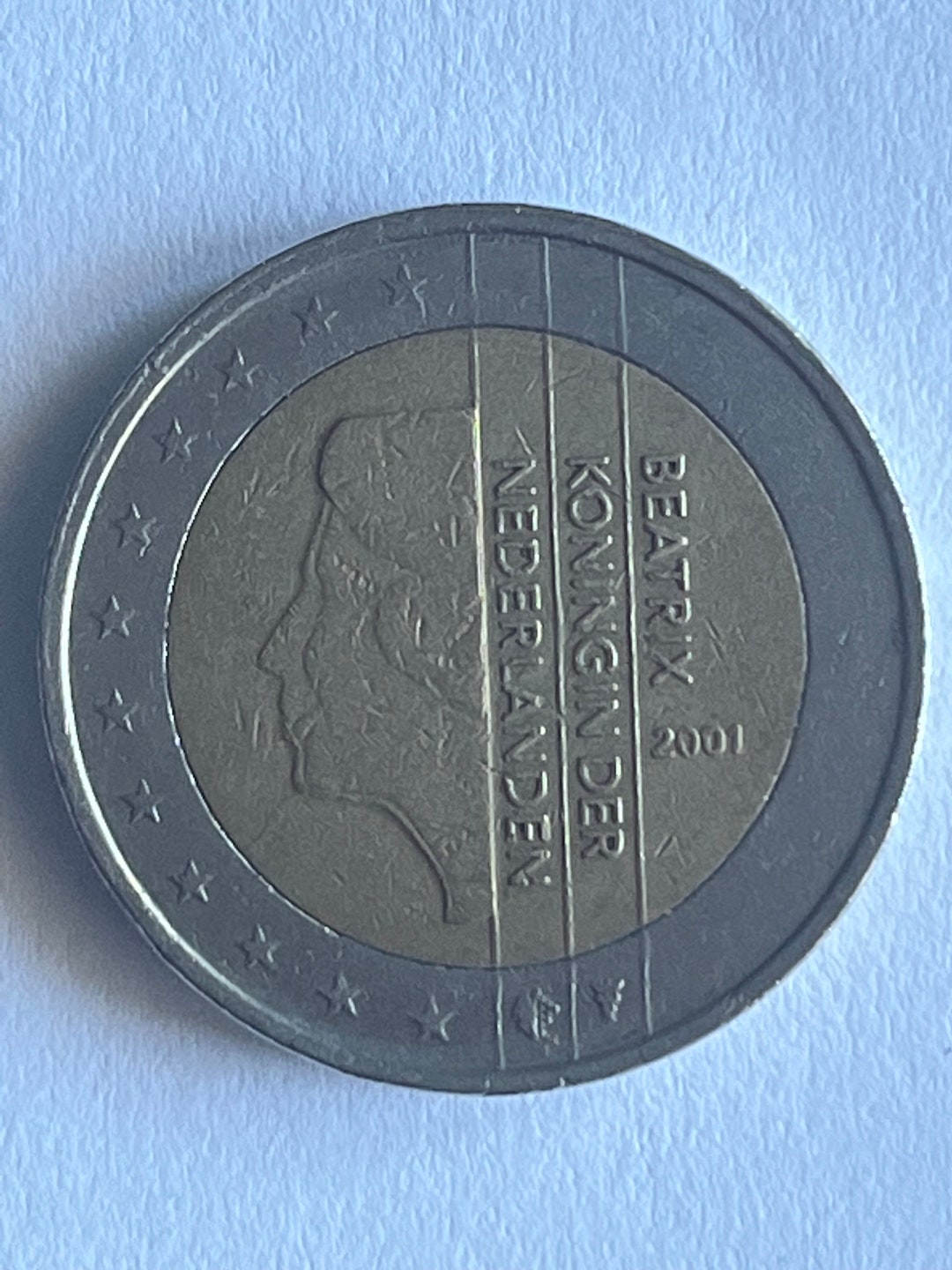 2 Euro 2001 Beatrix Koningin Der Nederlanden Valore Moneda de 2 Euros HOLANDA 2001 Beatrix Koningin Der Nederlanden
