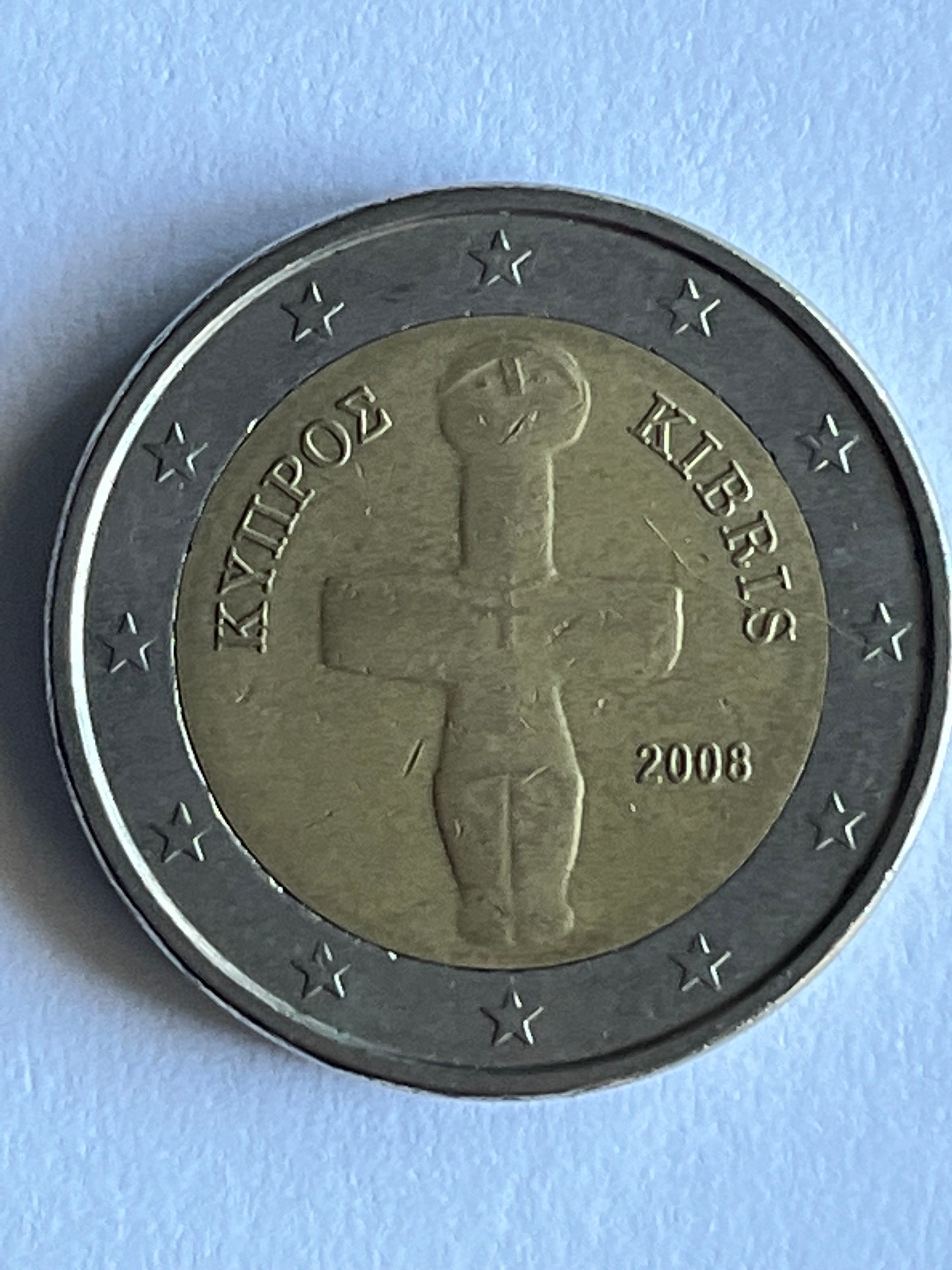 2 Euro Coin CYPRUS 2008 Kibris Collectible European Coin 