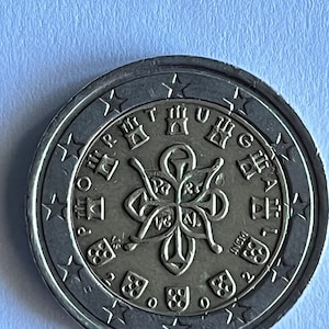 2 Euro Coin PORTUGAL 2002/ Collectible European Coin/ PORTUGAL Coin