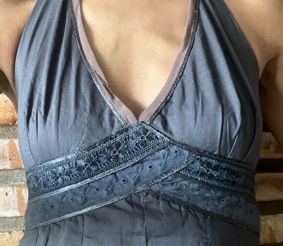 Vestido cuello halter  Made in Italy, vestido gri… - image 2
