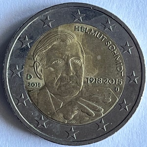 2 Euro Coin GERMANY 2018- Helmut Schmidt -/ Collectible European Coin/ GERMANY Coin