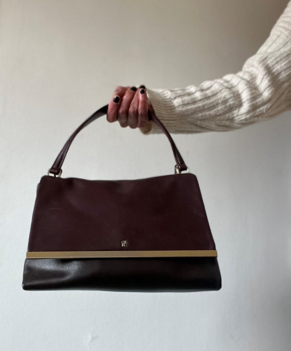 Carolina Herrera Bag / Made in Spain / Burgundy and Brown Bag 