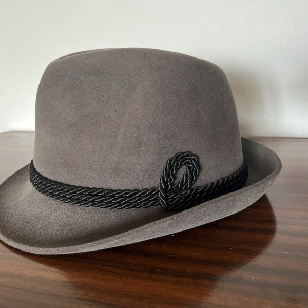 Vintage Sämisch gray felt hat, gray hat , hat 50s 60s