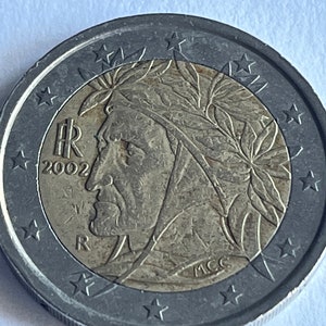 2 Euro coin ITALY 2002-Dante Alighieri- / collectible European coins/ITALY coin