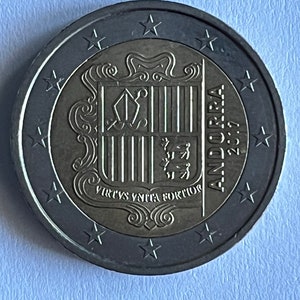 2 Euro Coin ANDORRA 2017- Coat of Arms of the Principality- / Collectible European Coin/ ANDORRA Coin