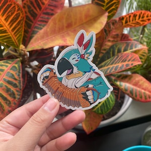 Kass Sticker: Accordion Player - Matte Vinyl Die-Cut Sticker BoTW Legend of Zelda