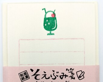 Mini letter writing set < Cream soda > / Soebumisen / Furukawashiko / Writing paper /  Washi paper / Japanese stationary
