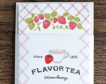 Mini Flavor Tea letter writing set < Strawberry > / Furukawashiko / Writing paper /  Washi / Retro memo pad / Japanese stationary