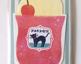 Die cut mini writing paper <cream soda / pink> /  Furukawashiko / Writing paper / Japanese stationary