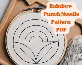 Rainbow Punch Needle Patterns for Beginners | Punch Needle PDF