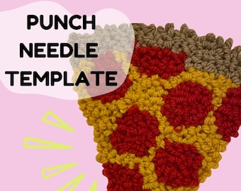 Punch Needle Patterns for Beginners | Pizza Mug Rug | Pizza Punch Needle