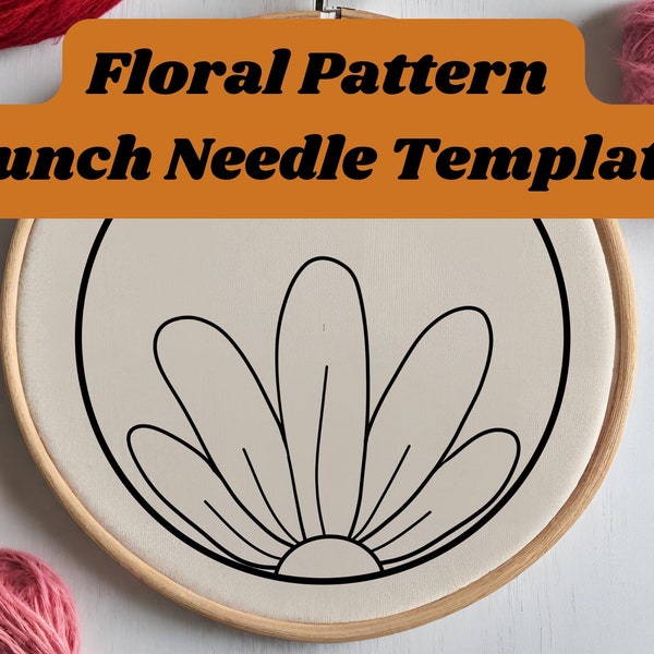 Punch Needle Patterns for Beginners | Flower Punch Needle Pattern | Punch Needle PDF