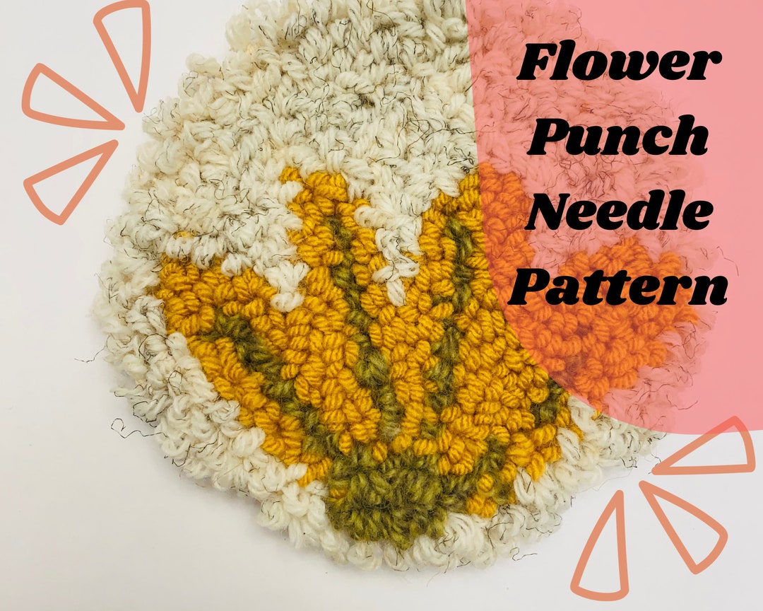 Punch Needle Pattern for Beginners Flower Punch Needle Etsy