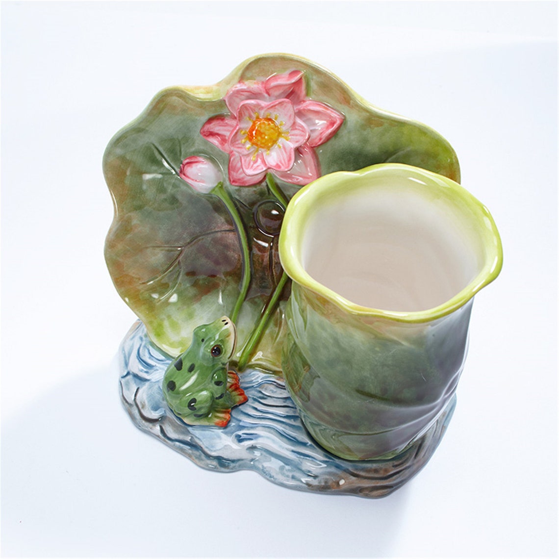 Ceramic pen holder/retro desk pencil and pen holder ceramic Etsy