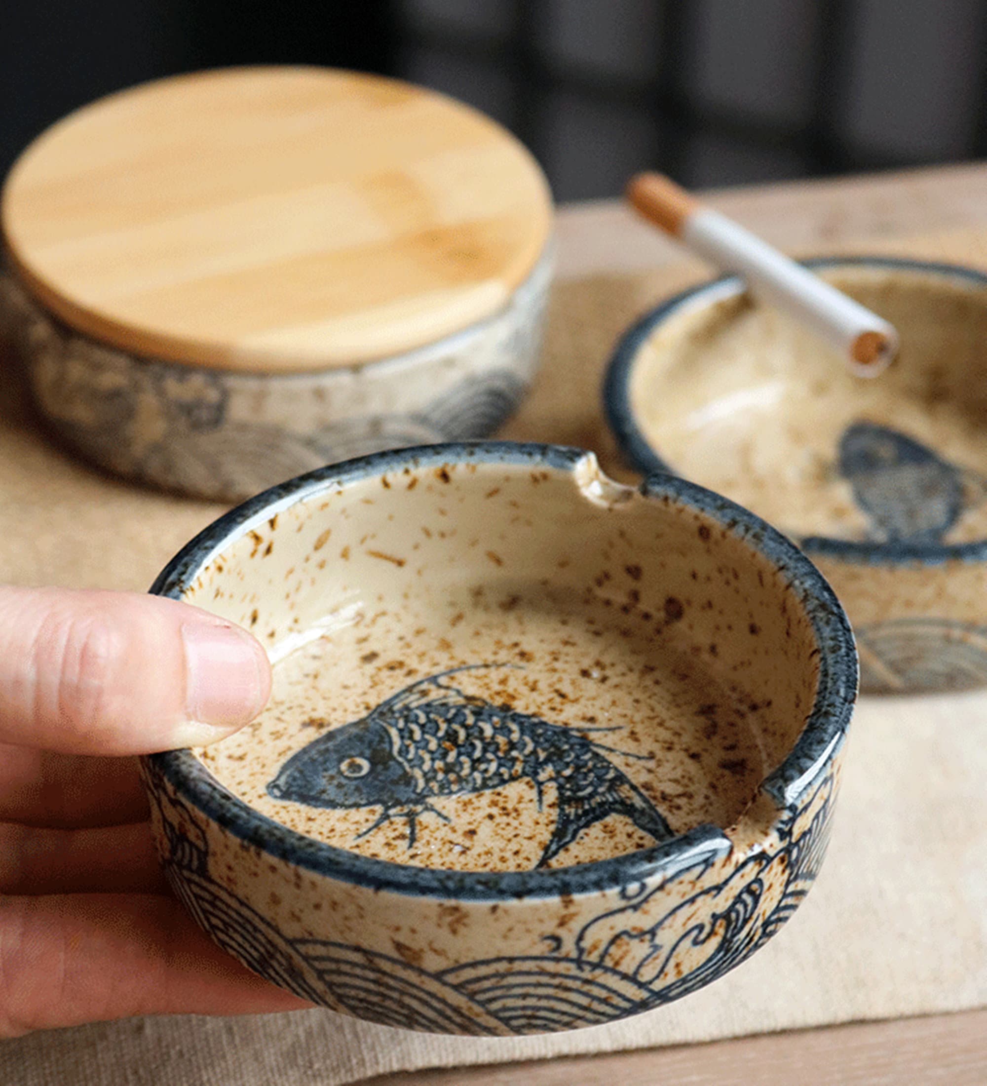 Japanese ashtray creative retro living room office ceramic Etsy