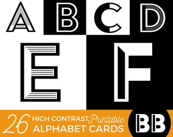 20 High Contrast Baby Cards Bundle Printable Montessori - Etsy