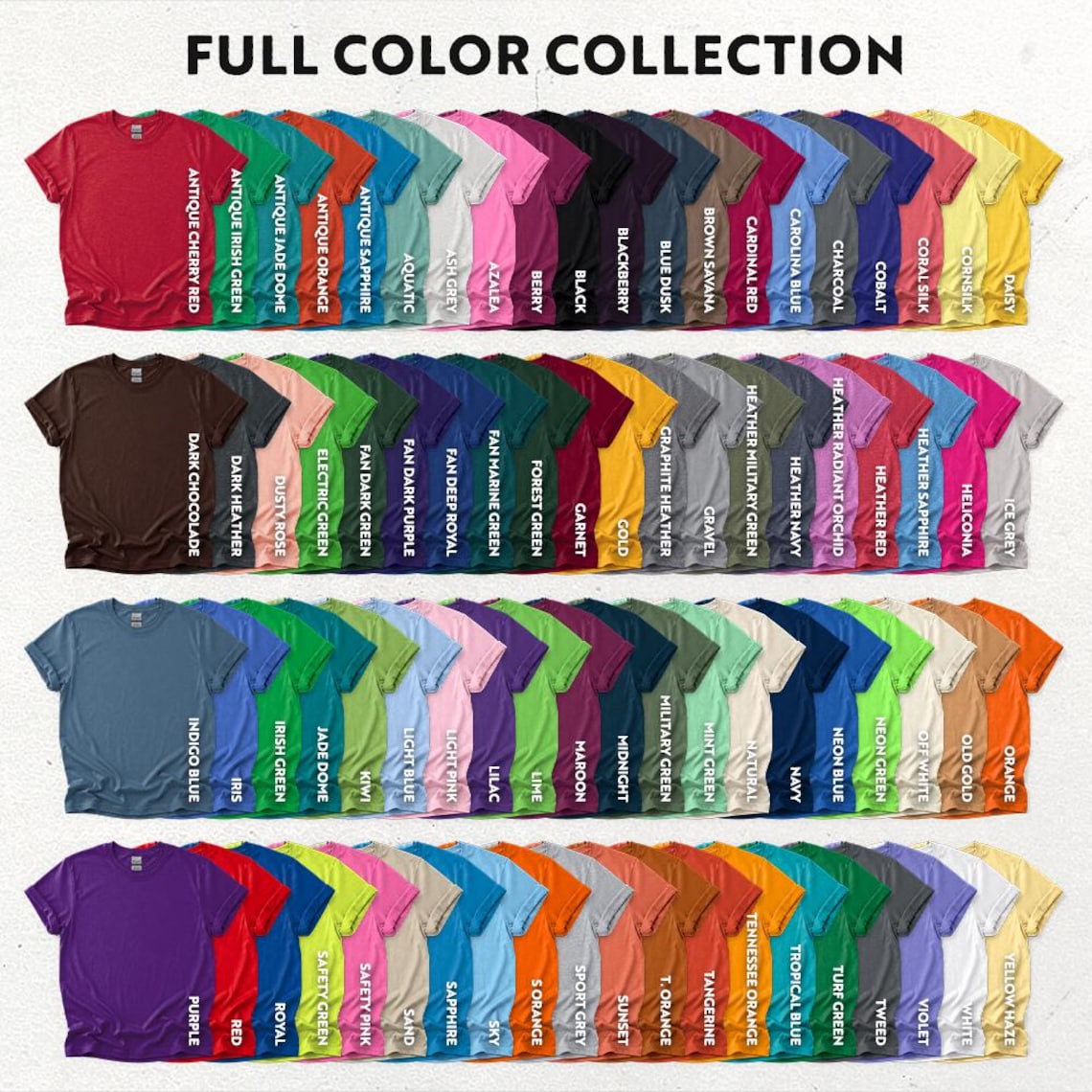 80 Colors: Gildan 5000 Front & Back Mockup Bundle Vol 1 | Flat Lay T ...