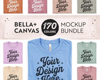 170 Colors: Bella+Canvas 3001 Flat Lay Mockup Bundle Vol 2 | Flat Lay T-Shirt Mockups | With and Without Tag (Digital Download)