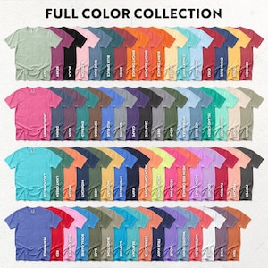 67 färger: Comfort Colors 1717 Fram- och bakmodellpaket Vol 1 | CC 1717 Flat Lay T-shirtmodeller | Med och utan etikett (digital nedladdning) bild 2