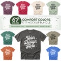 67 Colors: Comfort Colors 1717 Front & Back Mockup Bundle Vol 1 | CC 1717 Flat Lay T-Shirt Mockups | With and Without Tag (Digital Download)
