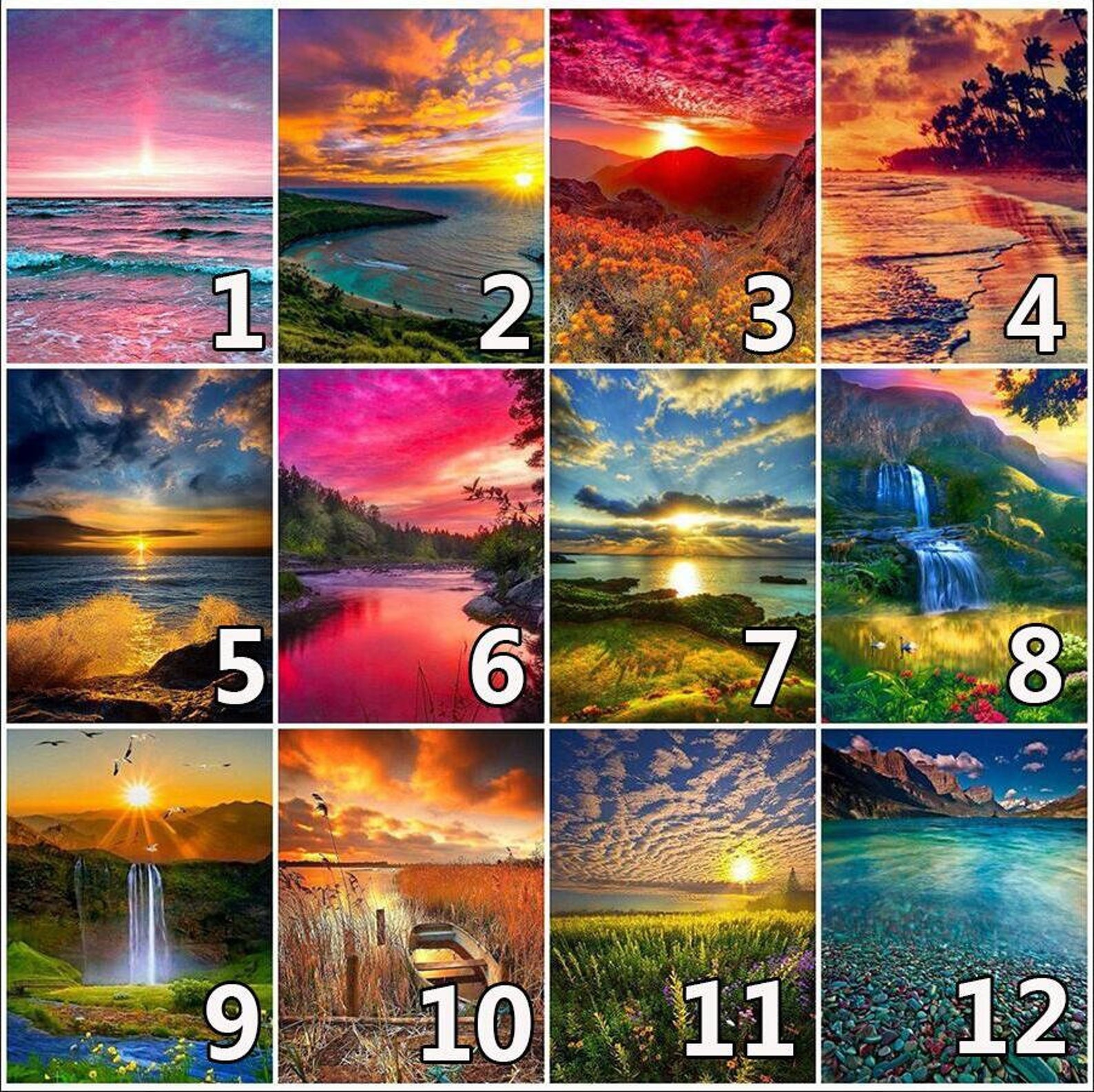 24 Color / Paint by Numbers / Sunset / Beach / Lake / Diy Oil | Etsy