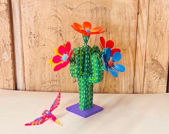 Alejibre Saguaro Wood Carving Sculpture