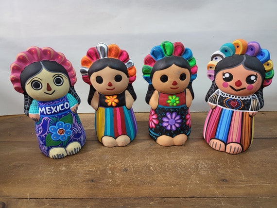 陶器製メキシコ女性人形/貯金箱 - Etsy 日本