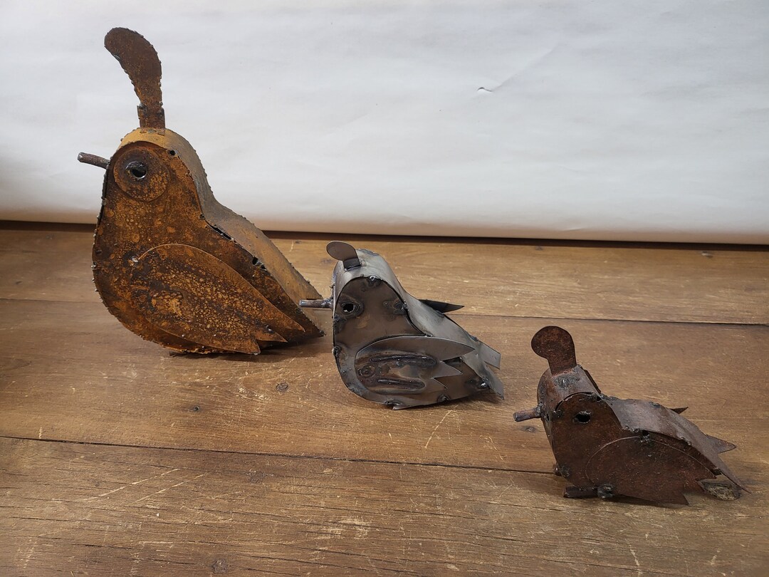 Rustic Outdoor Metal Quail, Desert Animals, Garden Decor, Home Living