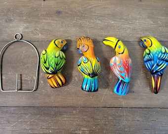 Mexican Hand Painted Hanging Birds