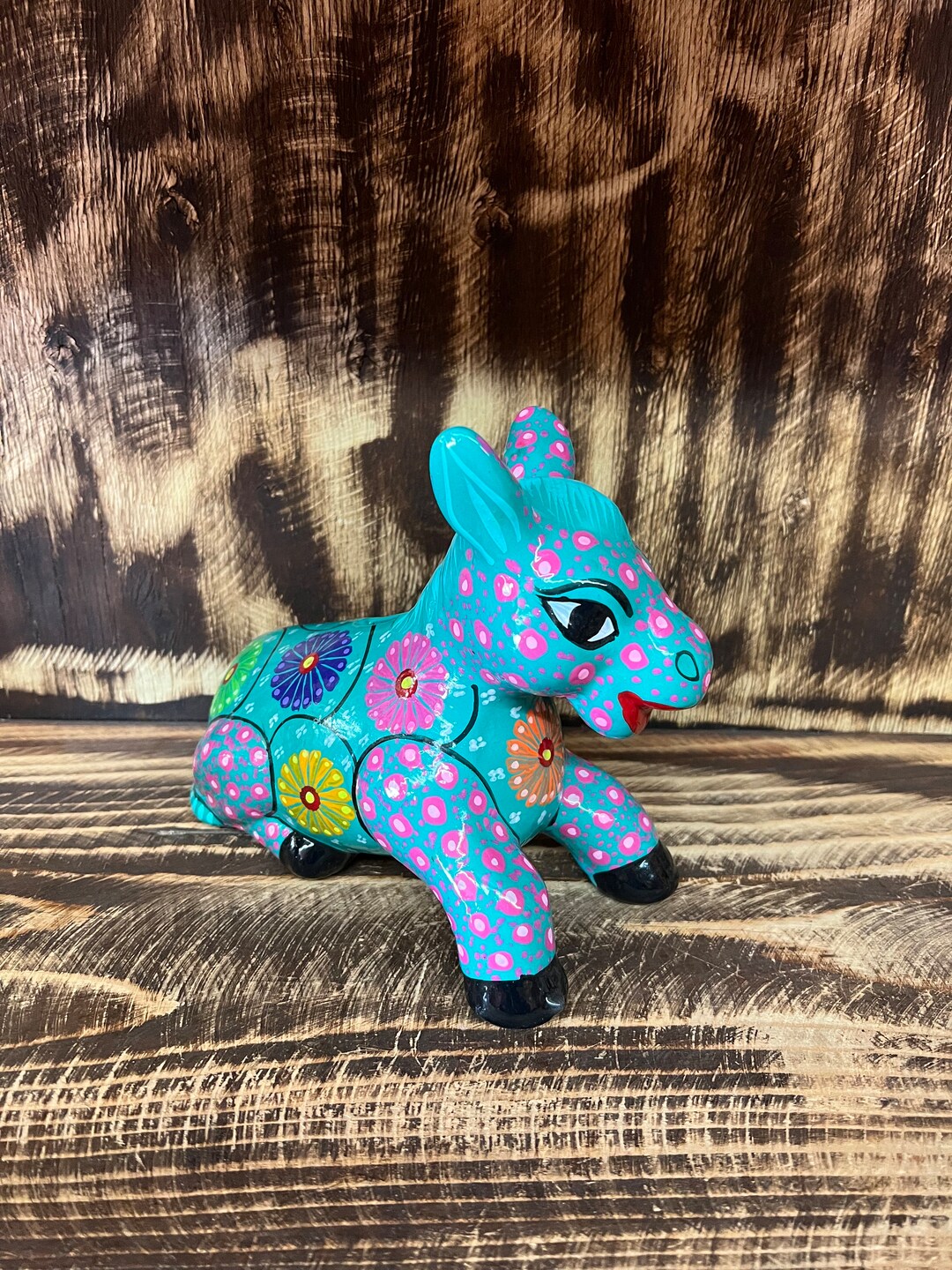 Ceramic Artwork Hand Painted Burro Piggy Bank Handmade Etsy