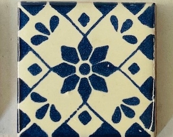 Mexico Ceramic Tile, 2X2, Handmade, Arizona Desert, Home Decor, Talavera Coaster, Desert