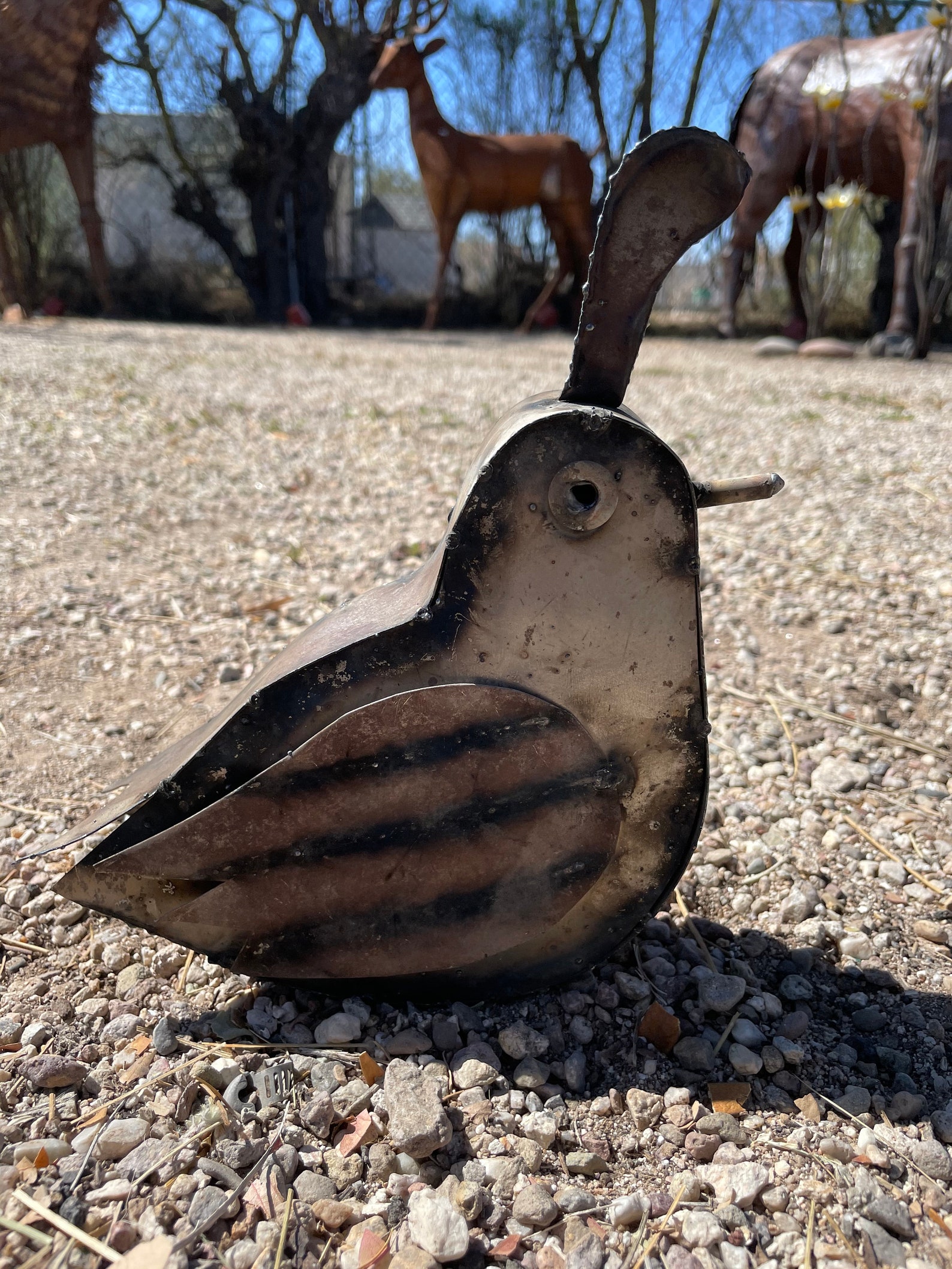 Rustic Outdoor Metal Quail Desert Animals Garden Decor Home Etsy