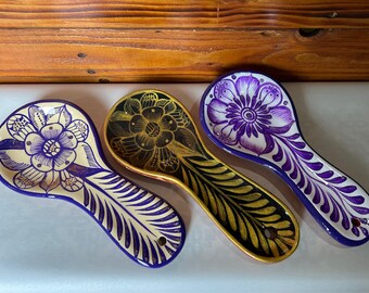 Hand Painted Spoon, Mexican Pottery Kitchen Decor, Spoon Decor, Southwest Pottery, Ceramic Decor