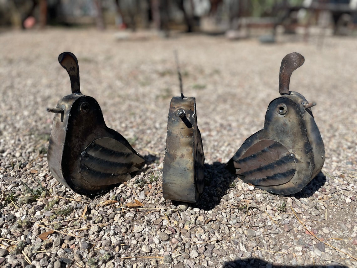 Rustic Outdoor Metal Quail Desert Animals Garden Decor Home Etsy