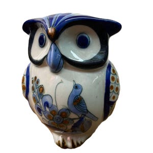 Vintage Tonala El Palomar Owl Art Pottery Mexico