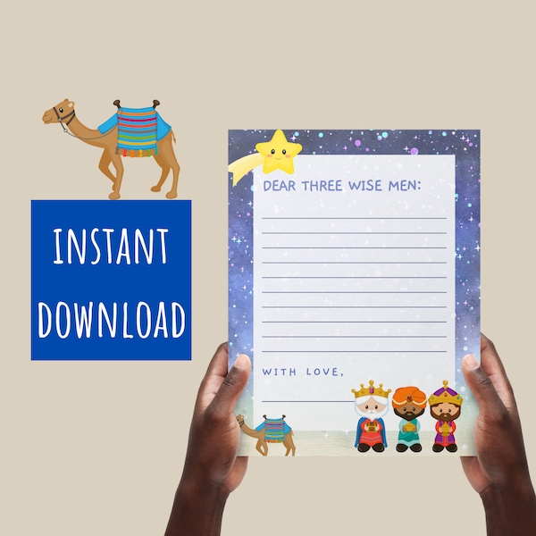 Printable Three Wise Men Letter, Letter to Wise Men, Wise Men Wish List, Three Wise Men Letter, Printable Wise Men Letter Instant Download