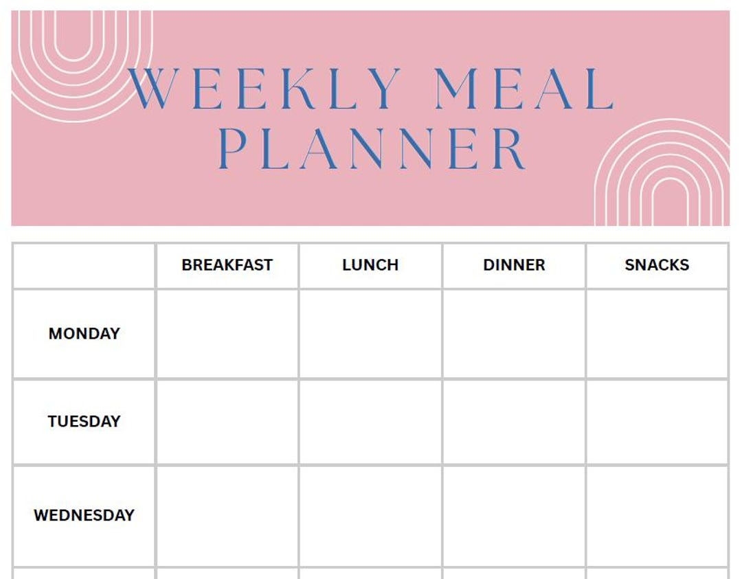 Weekly Meal Planner: Printable Family Organizer (digital Download ...