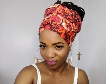 African Print Head wrap, Ankara Headwrap, Print Headscarf, Turban, Wax Print Headband, Wax Print Cotton