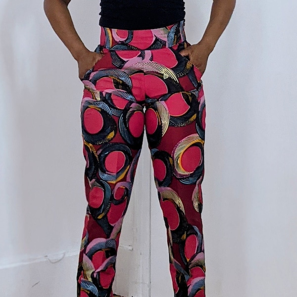 African Print Trouser, African Pant, Slim fit Trouser, Women Trousers.