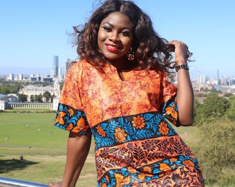 short traditional dresses A line short dress ankara