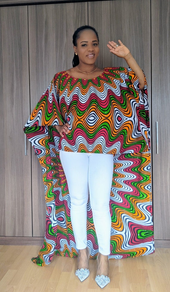 African Print High Low Shawl Top African Cape Ankara Top. | Etsy UK