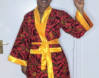 African Print Robe, African Kimono,lounge wear.