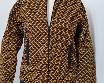 Chaqueta bomber con estampado africano, top Ankara, talla S del Reino Unido.
