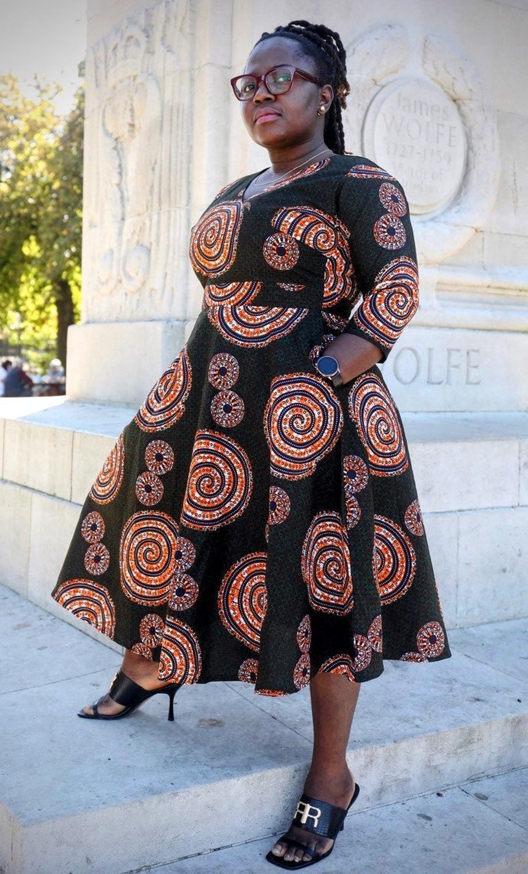 ankara skater dresses The Iringa Dress. Ankara Skater Dress, African Skater Dress, Wedding Guest Dress, Red Ankara Dress
