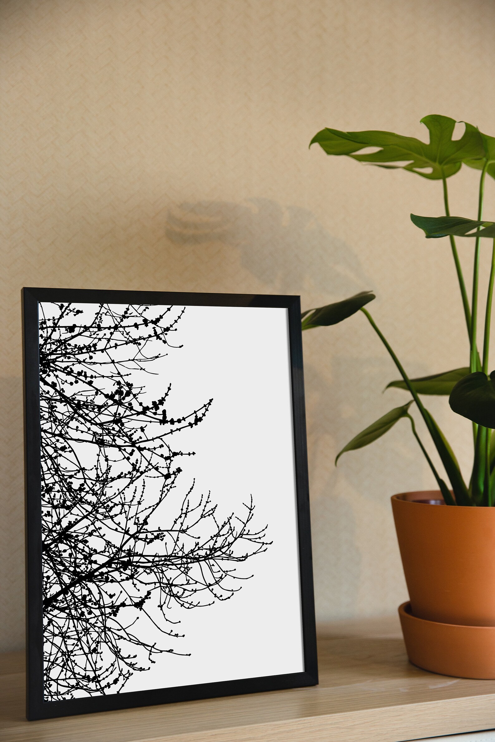 Tree instant digital download black and white wall decor | Etsy