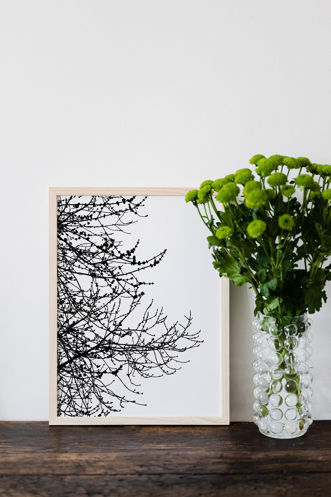 Tree instant digital download black and white wall decor Etsy