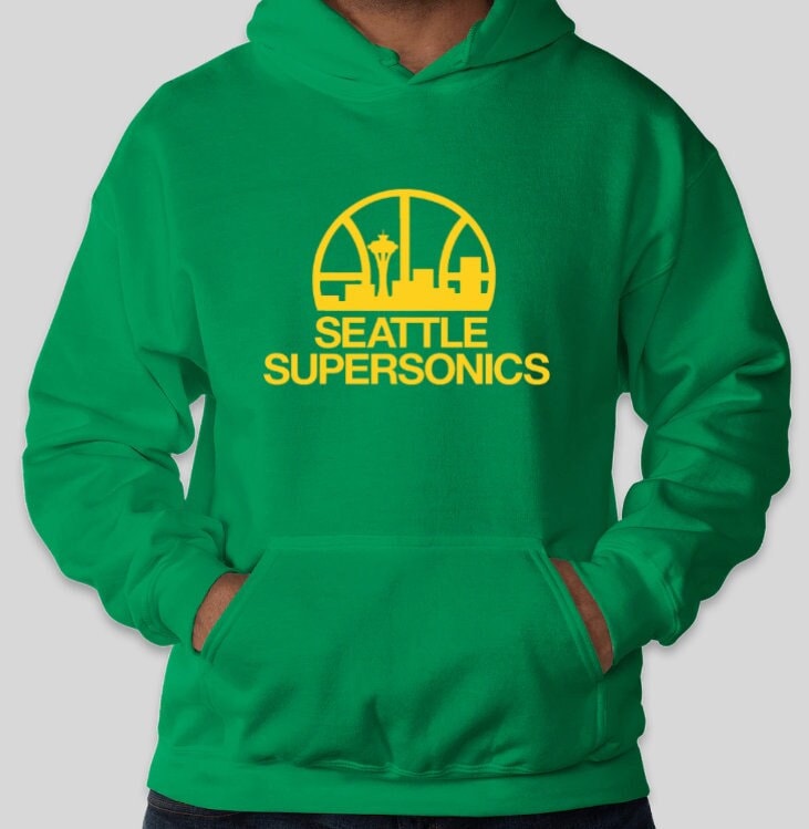 Retro Vintage Seattle Supersonics Pullover Cotton Blend Hoodie - Etsy