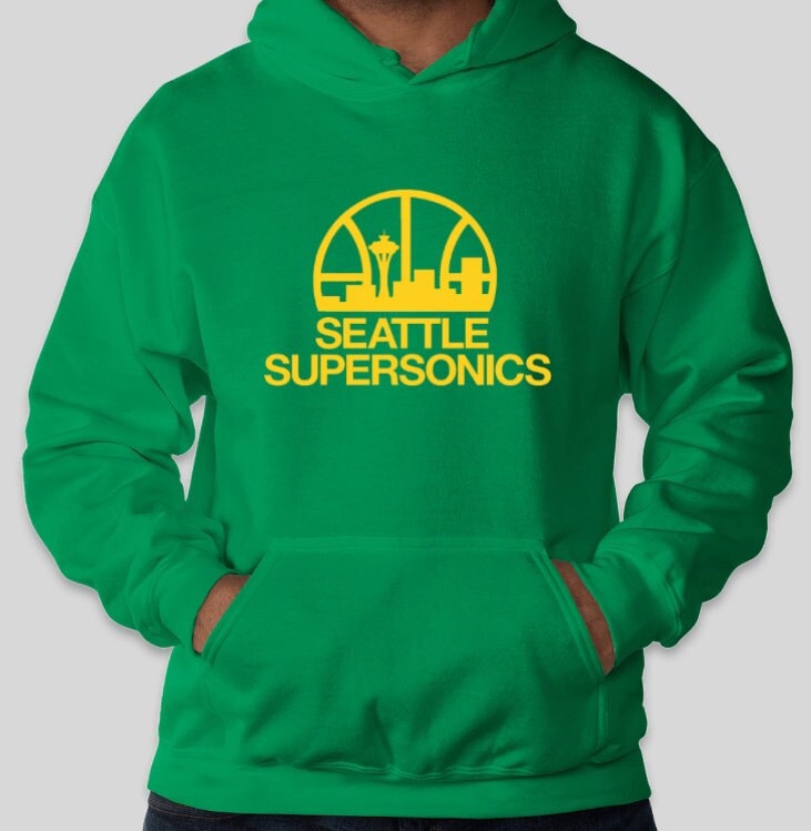 Vintage Style NBA Seattle Sonics Basketball Tshirt Hoodie Crewneck  Sweatshirt Reprinted Full Color Full Size Gifts for NBA Fans - Bluefink